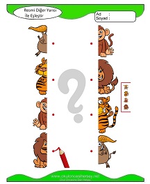 Resmi Diğer Yarısı ile Eşleştir Çalışma Sayfaları